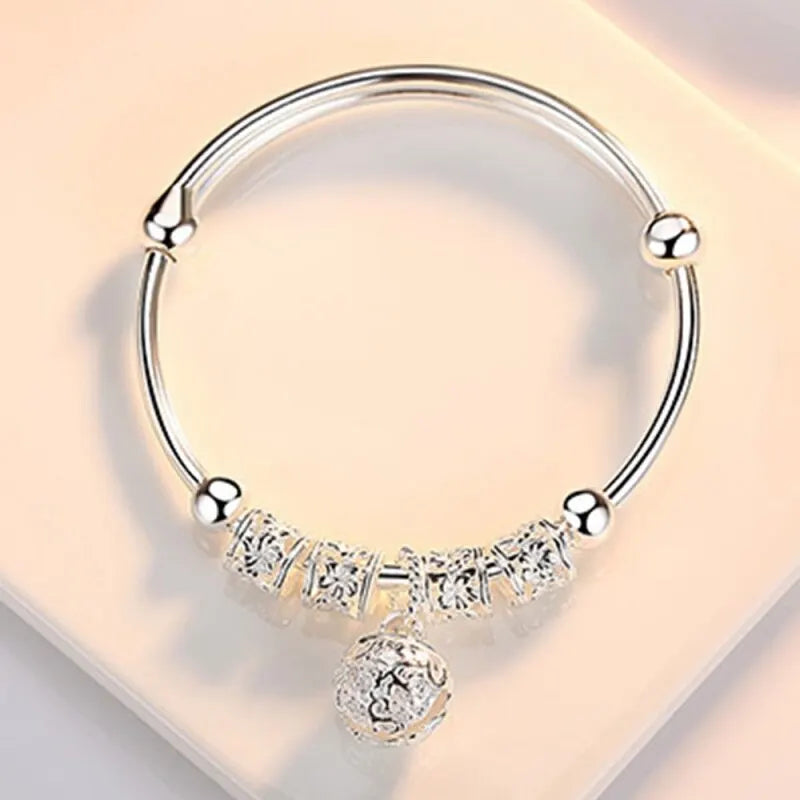 Silver Plated Beaded Bracelet – Boho Bells & Ethnic Style Fashion Bracelet Nixie