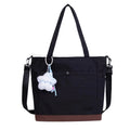 Large Canvas Shoulder Tote Bag for Women – Lightweight Canvas Shoulder Tote Nixie Black (No Charm)