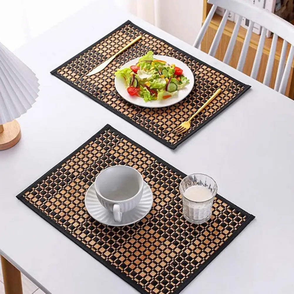Bamboo Woven Rectangle Placemat – Heat-Resistant Table Mat