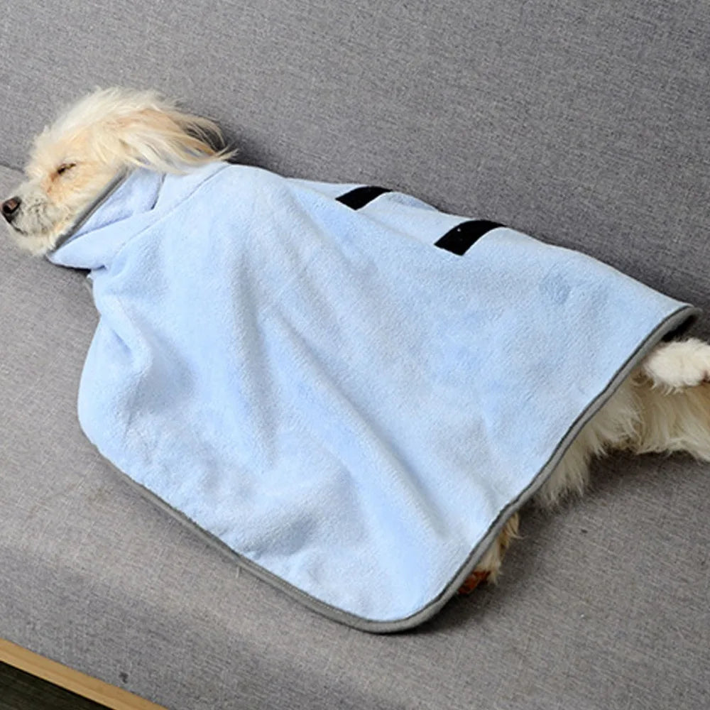 Microfiber Pet Bath Robe – Fast Drying Dog & Cat Towel Wrap Pet Drying Robe Nixie
