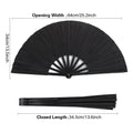 Holographic Folding Fan Large Iridescent Handheld Fan Stage Prop Holographic Folding Fan Nixie Black
