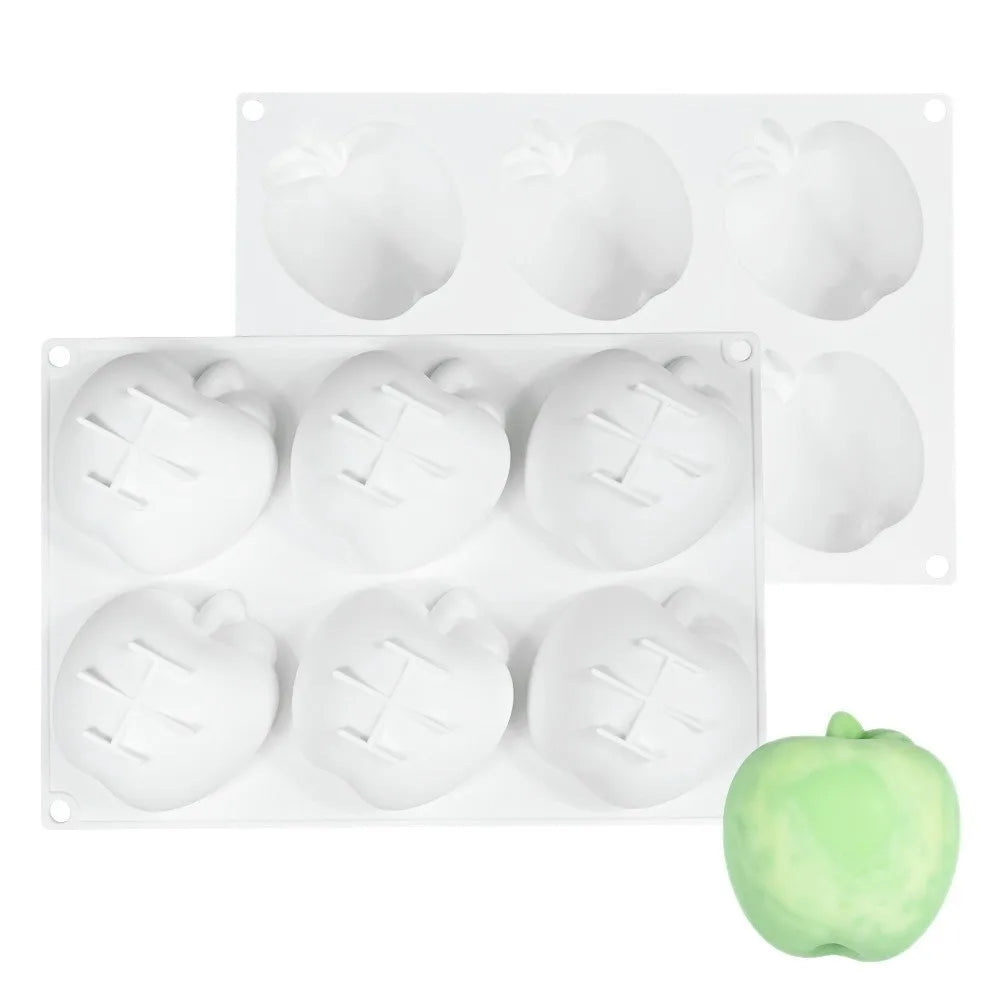 6-Cavity Green Apple Silicone Mold – Non-Stick Cake Baking Tool Silicone Cake Mold Nixie