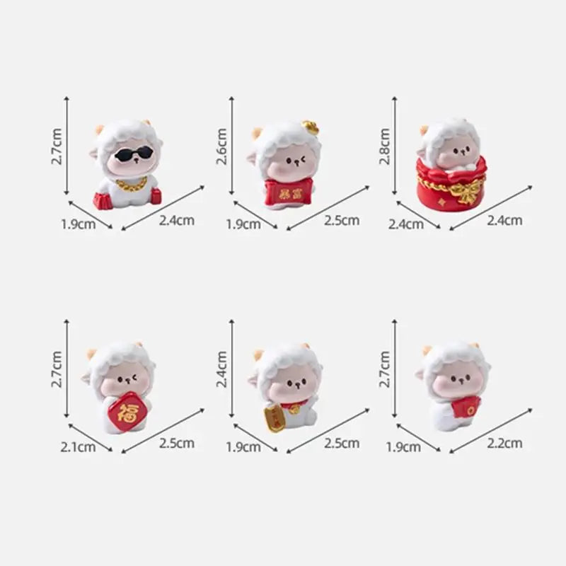 2027 Year of the Sheep Resin Figurine Set – Chinese New Year Resin Figurine Set Nixie