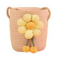 Floral Straw Bucket Bag – Women's Woven Crossbody Bag Woven Crossbody Bag Nixie Pink