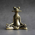 Brass Frog Zen Buddhist Statue Incense Burner & Tea Pet Décor Decorative Figurine Nixie Yoga Frog