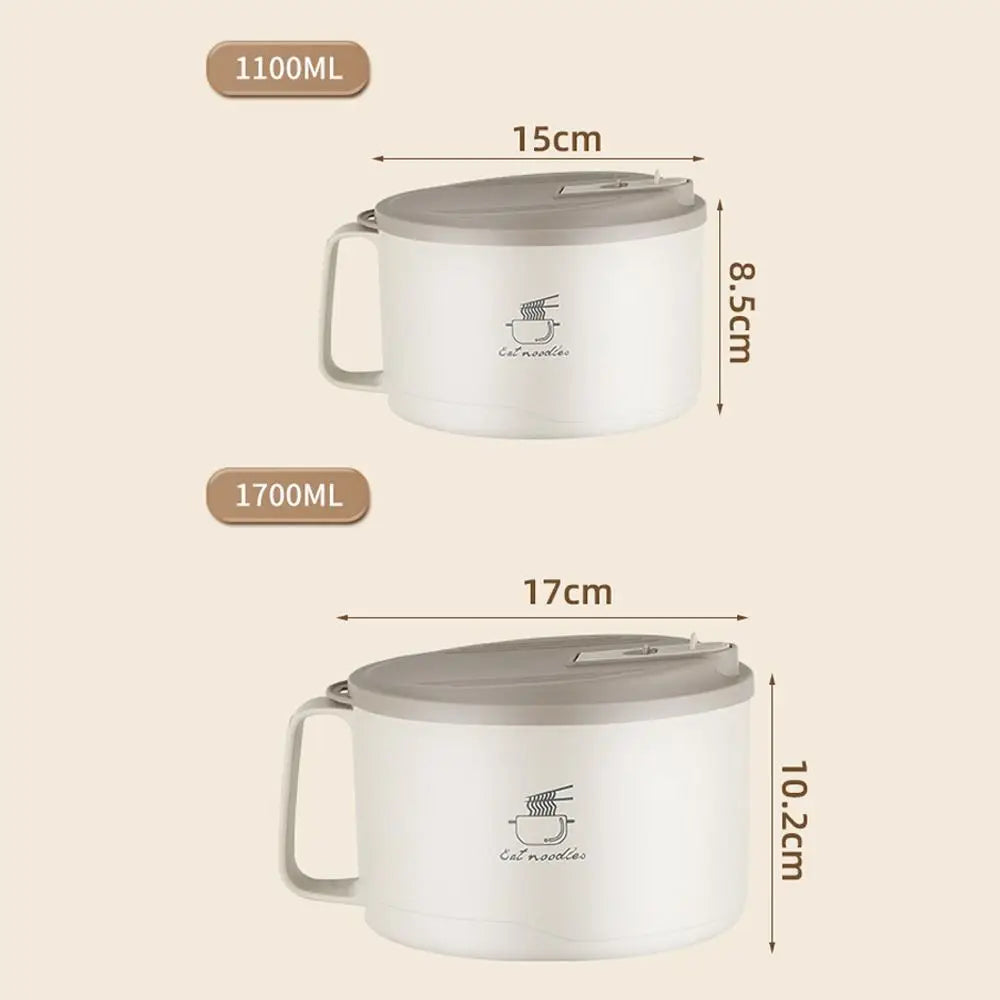 304 Stainless Steel Ramen Bowl – Leak-Proof & Insulated Travel Mug