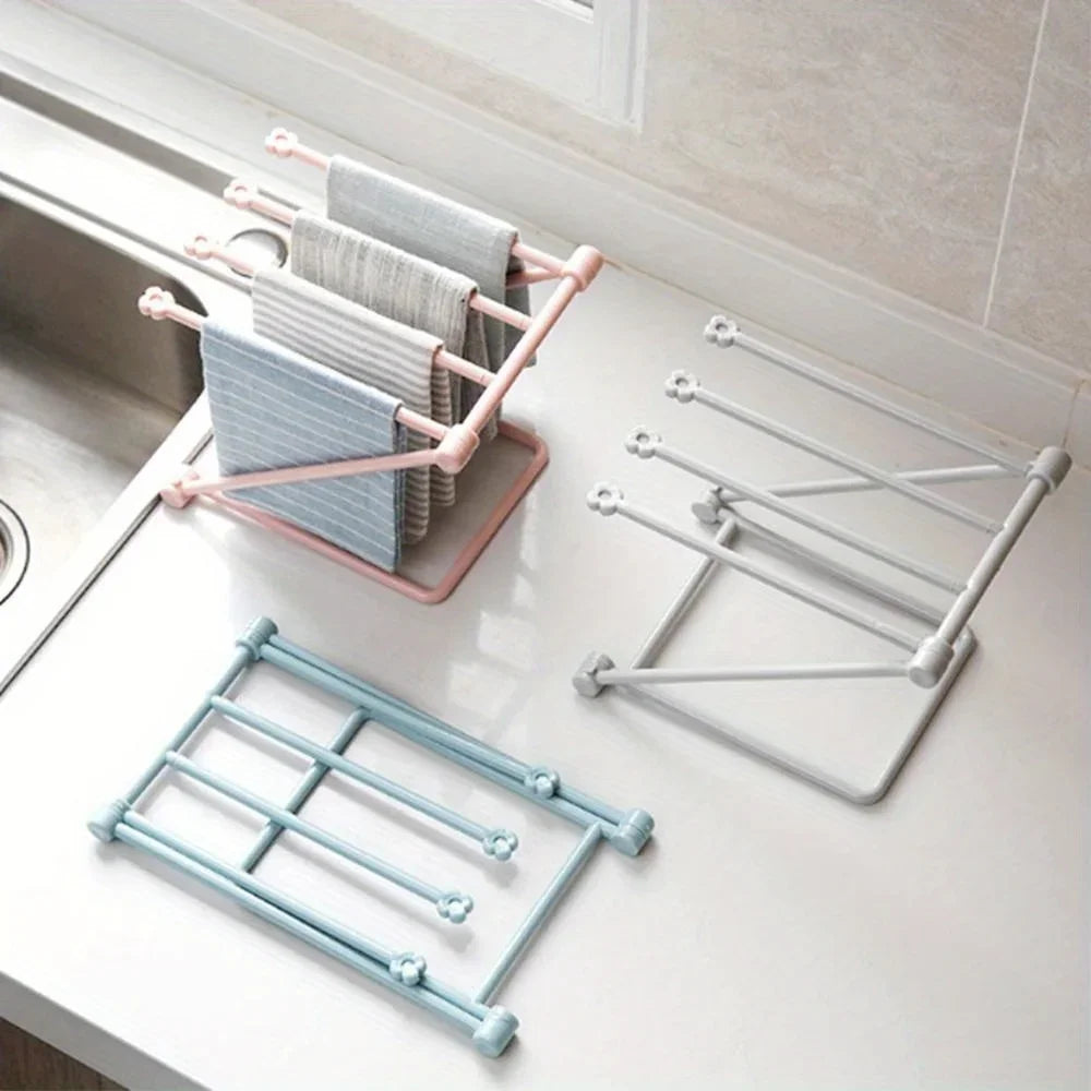 Freestanding Folding Towel Rack & Dishcloth Drying Stand Folding Towel Rack Nixie