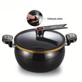 FEB.WIND 8L Cast Iron Ceramic Soup Pot – Gas & Induction Ceramic Soup Pot Nixie Black 26cm