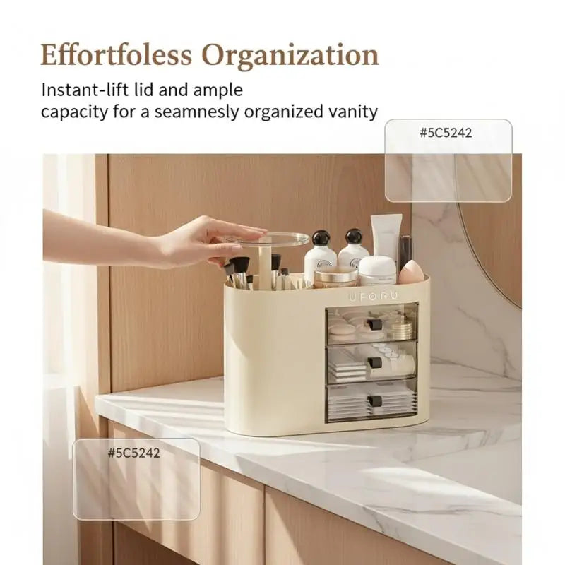 Auto Push Lift Makeup Organizer Drawer Set & Cosmetic Storage Makeup Organizer Nixie