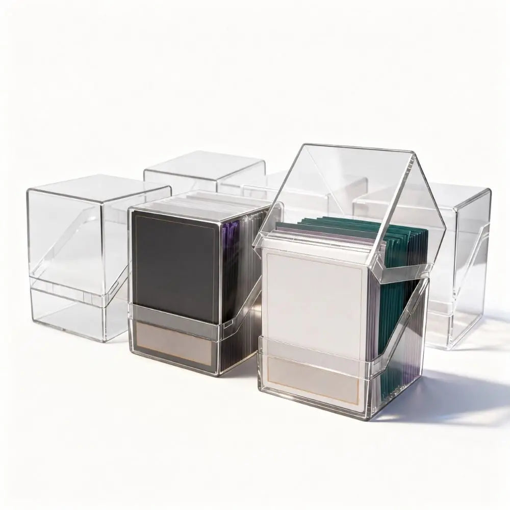 Acrylic TCG Card Storage Box – 100-Card Transparent Organizer Card Storage Box Nixie