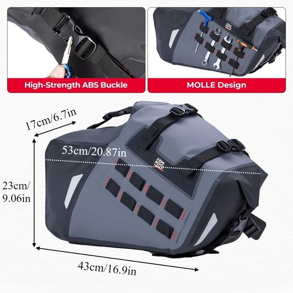 KEMIMOTO Waterproof Motorcycle Saddlebags 30L/52L Side Panniers Motorcycle Saddlebags Nixie