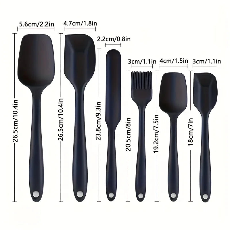 6-Piece Food Grade Silicone Spatula Set – Heat Resistant Silicone Spatula Set Nixie