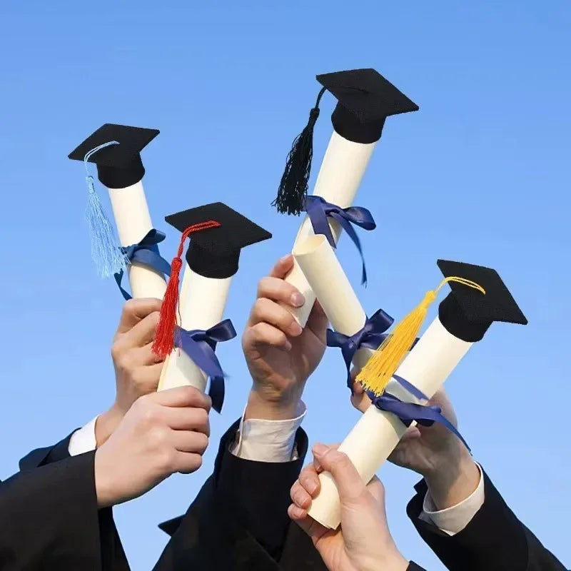 10PCS Mini Felt Tassel Graduation Hats – Party Bottle Decor Party Decoration Nixie