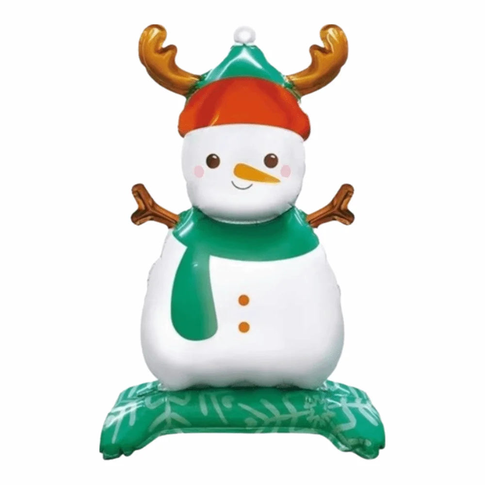 Large Standing Christmas Foil Balloons – Santa & Snowman