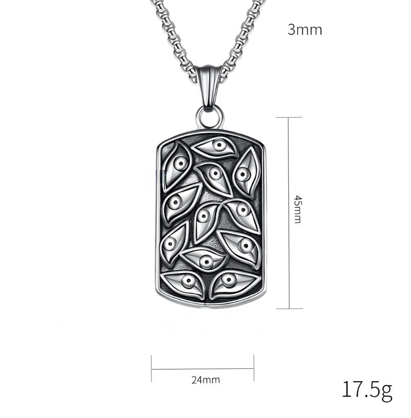 Punk Devil's Eye Pendant Necklace | Vintage Black Chain Fashion Pendant Necklace Nixie