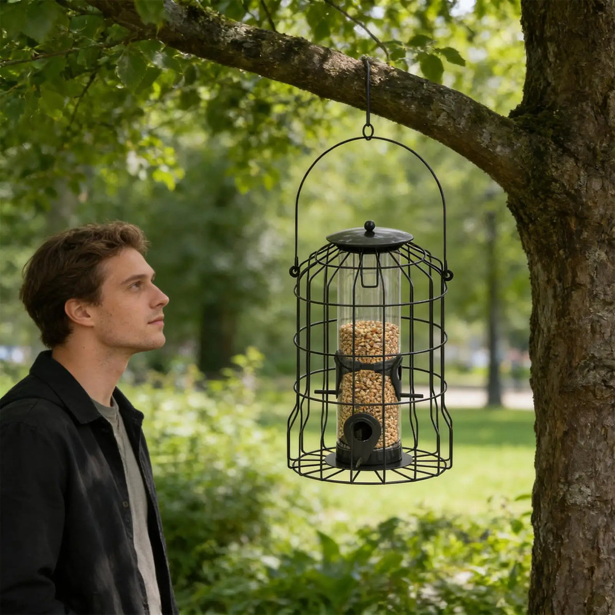4-Port Squirrel-Proof Tubular Hanging Bird Feeder – Weatherproof Hanging Bird Feeder Nixie