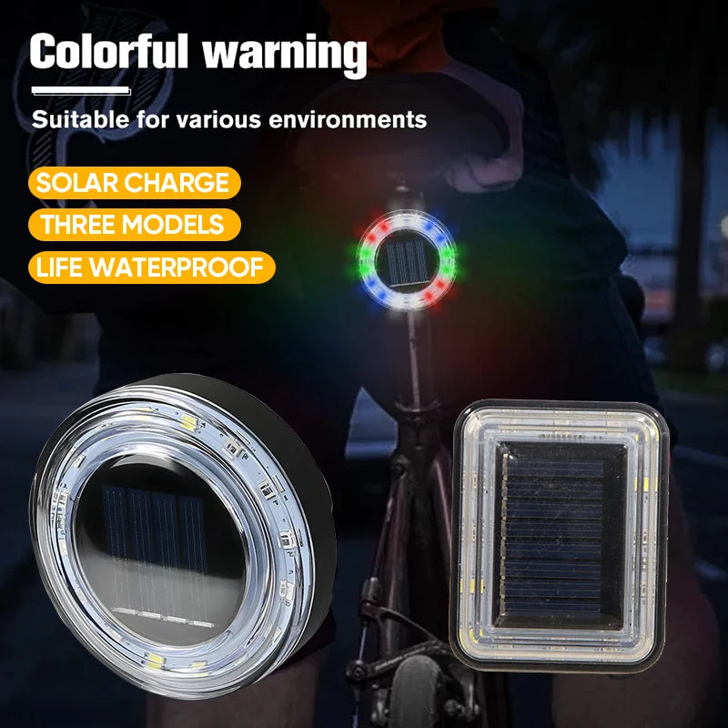 BUCKLOS Solar USB-C LED Bike Tail Light | Colorful Rear Lamp Bike Tail Light Nixie