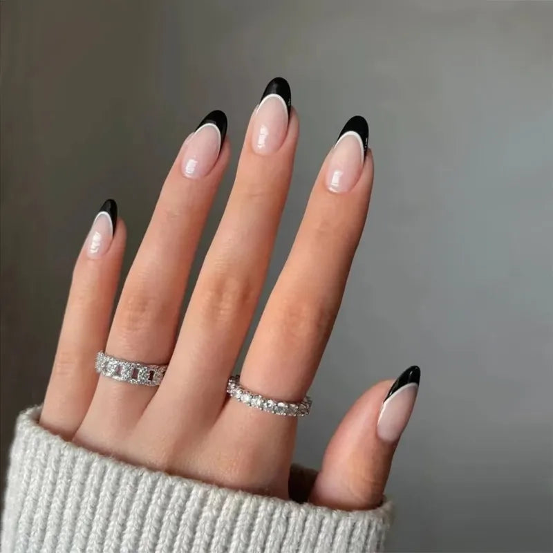 Handmade French Press On Nails L Size – 24 Pcs Acrylic Press On Nails Nixie