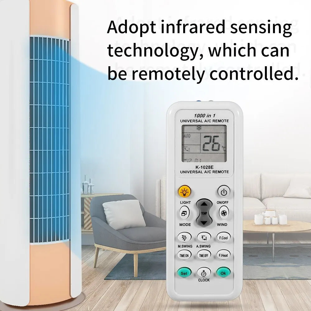 Universal AC Remote Control K-1028E with LCD Display | 1000+ Models AC Remote Control Nixie