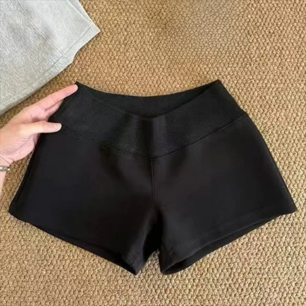 Women's Breathable Drawstring Sports Shorts – Black & Grey Women's Sports Shorts Nixie