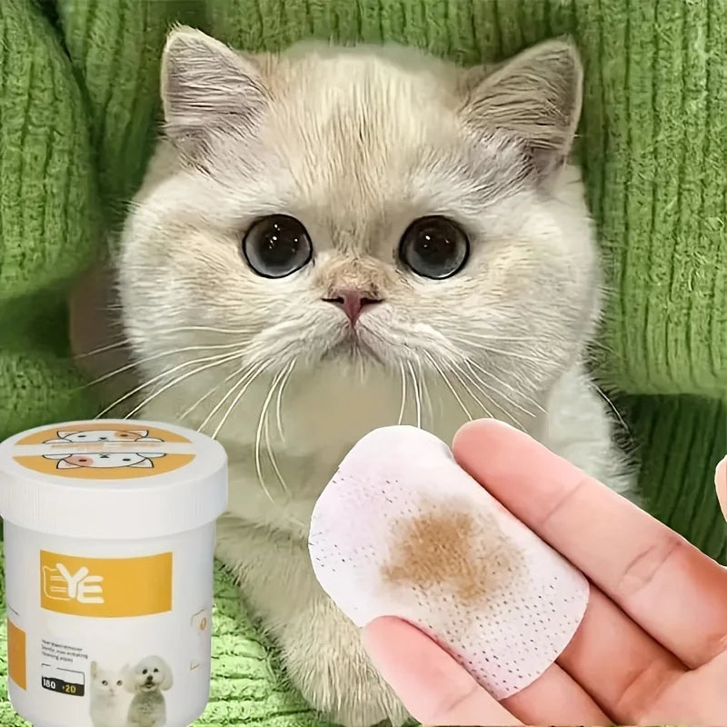200pcs Pet Eye Cleaning Wipes – Tear Stain Remover Dogs & Cats Pet Eye Wipes Nixie