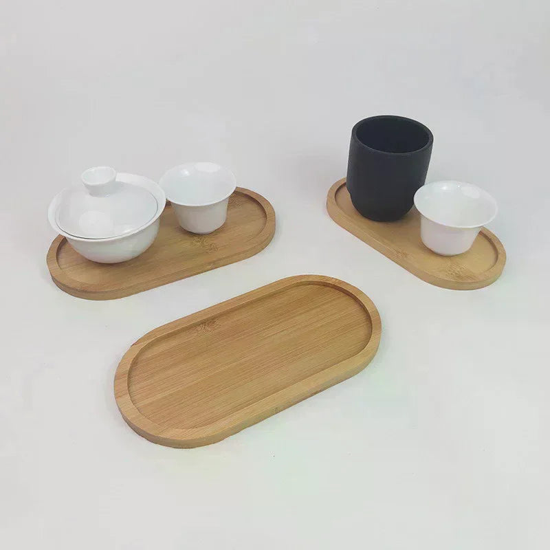 Japanese Solid Wood Round Dessert & Snack Plate Wooden Tray Wooden Serving Plate Nixie