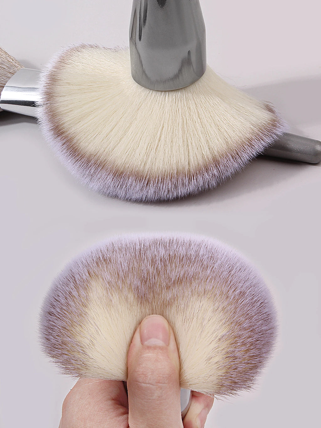 Extra-Large Powder Blush Brush + 2 Triangular Puffs – Nixie Makeup Brush Set Nixie
