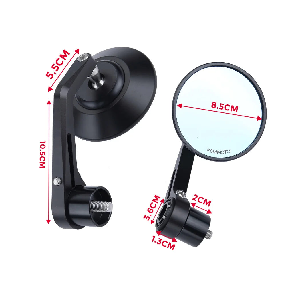 KEMITOUR Bar End Mirrors for Kawasaki Z Series – CNC Aluminum Motorcycle Bar End Mirror Nixie