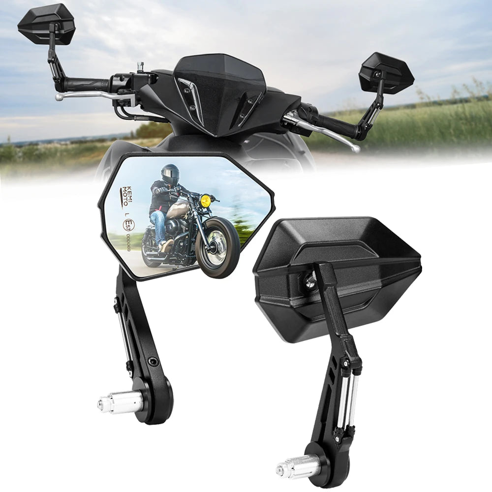 360° Bar End Mirrors Universal 7/8" Motorcycle Scooter ATV Mirrors Bar End Mirrors Nixie