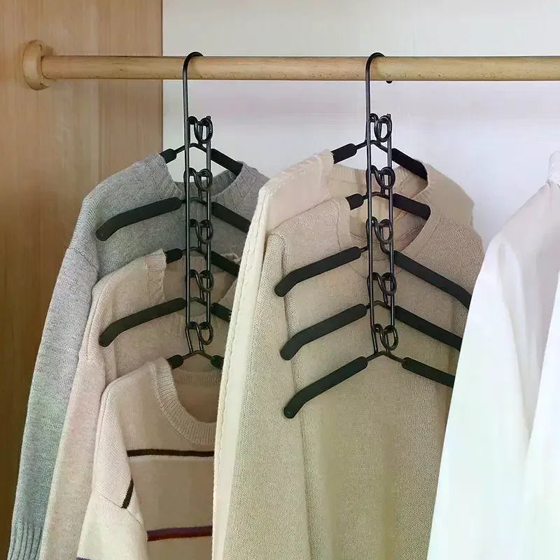 Multi-Tier Closet Hanger Organizer with Hooks – 5-Pack Closet Hanger Organizer Nixie