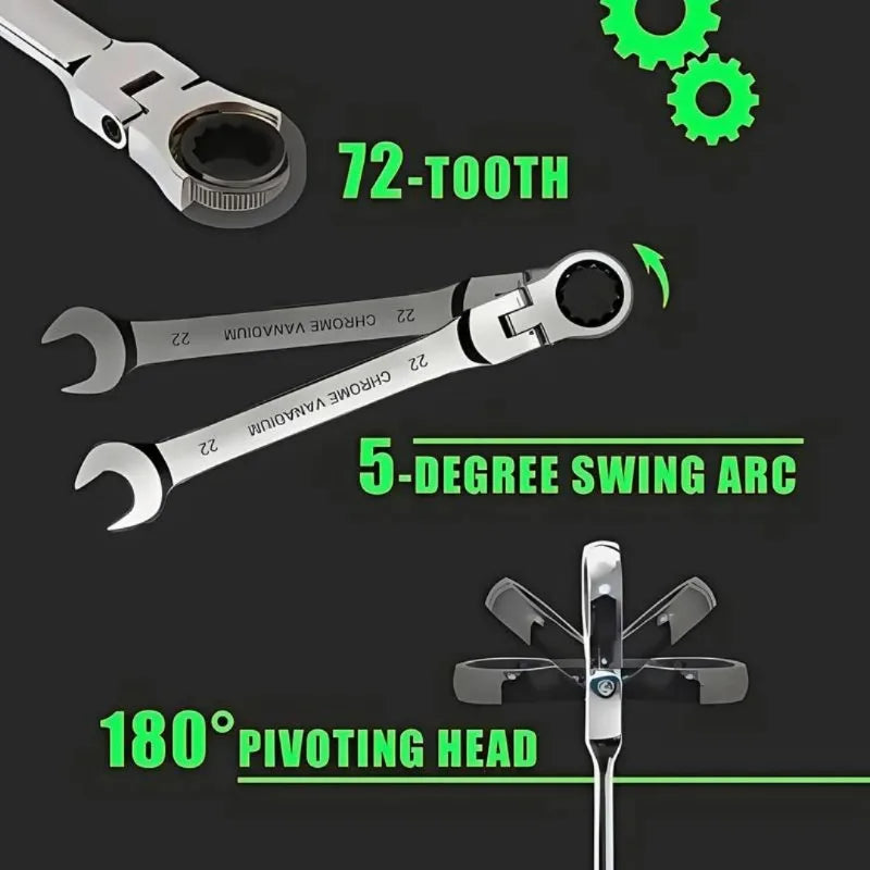 12-Piece Vanadium Steel Combination Wrench Set | Cr-V Tools Combination Wrench Set Nixie