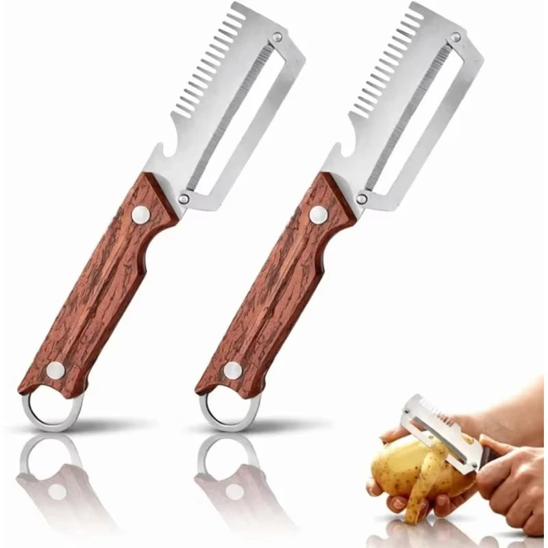 3-in-1 Stainless Steel Vegetable & Fruit Peeler with Handle Vegetable Peeler Nixie