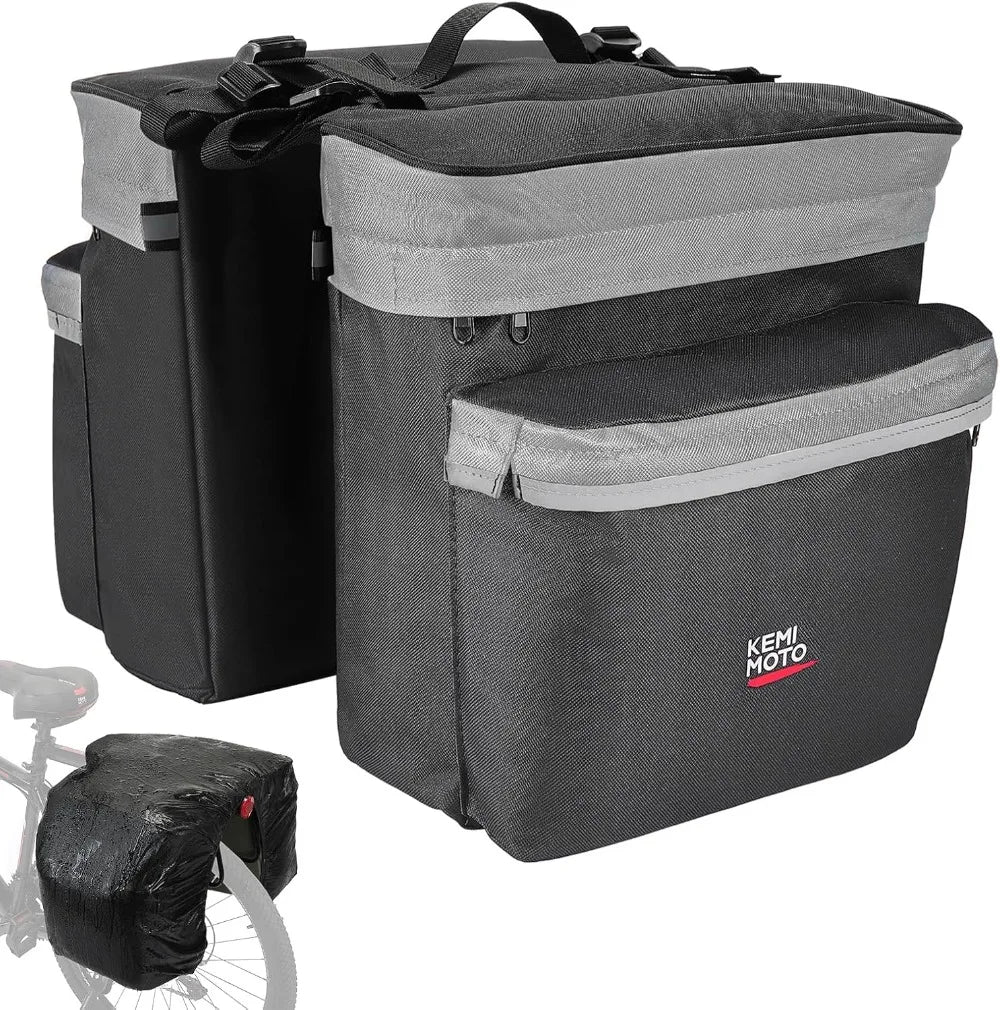 KEMITOUR 34L Bike Pannier Bags – Rear Rack with Rain Cover Bike Pannier Bags Nixie
