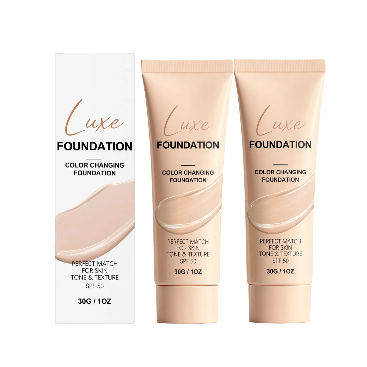 VIARELINE Color Changing Foundation SPF50 | Natural Finish Color Changing Foundation Nixie Skin Tone 2Pcs