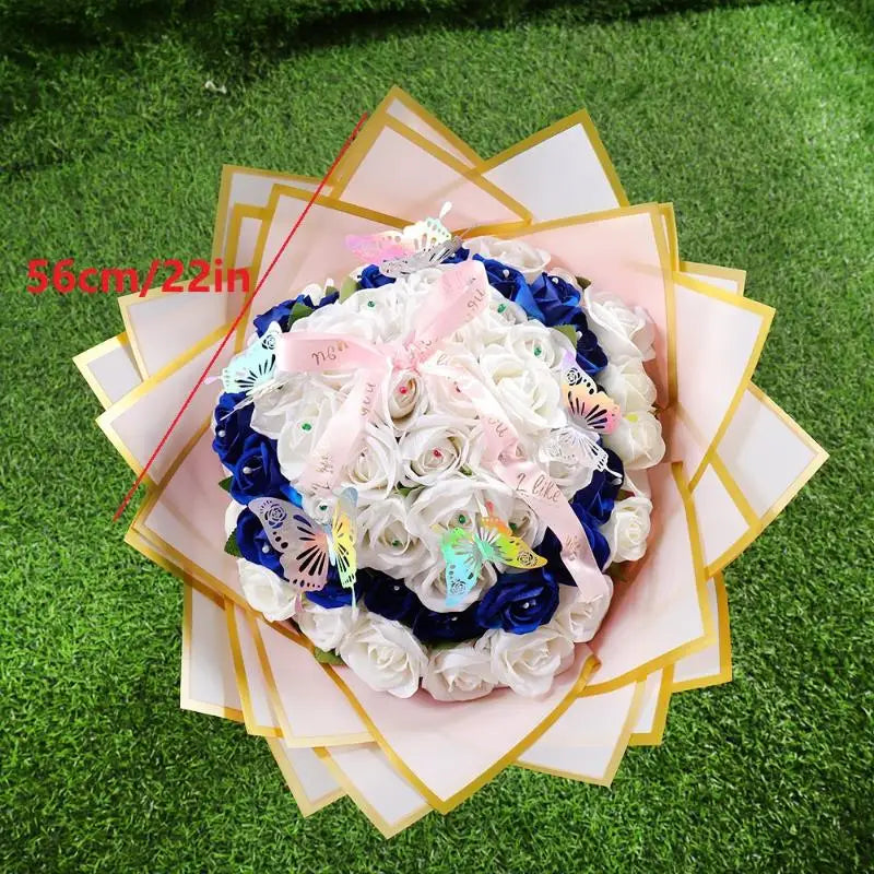 20 Sheets Gilt Edge Flower Wrapping Paper Korean Style DIY Floral Wrapping Paper Nixie