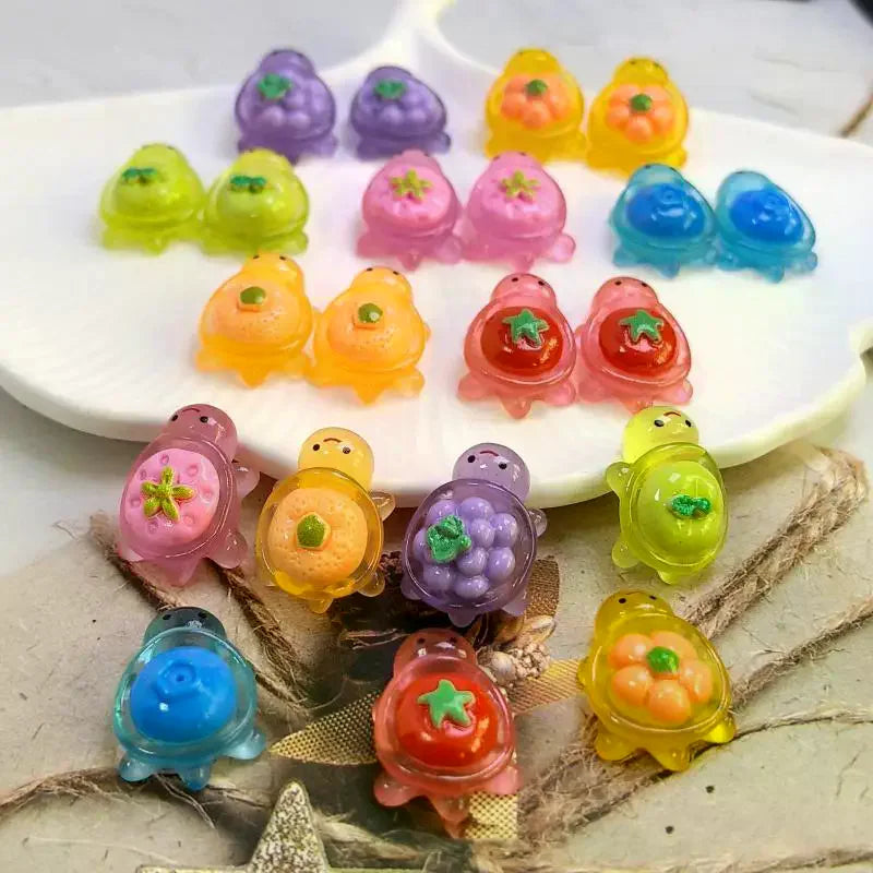 30Pcs Glow-in-the-Dark Mini Resin Turtles Fairy Garden Decor Miniature Craft Figurines Nixie
