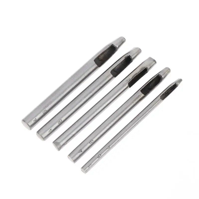 Oval Leather Hole Punch Set – 3 or 5 Pcs Steel DIY Craft Tool Leather Hole Punch Nixie