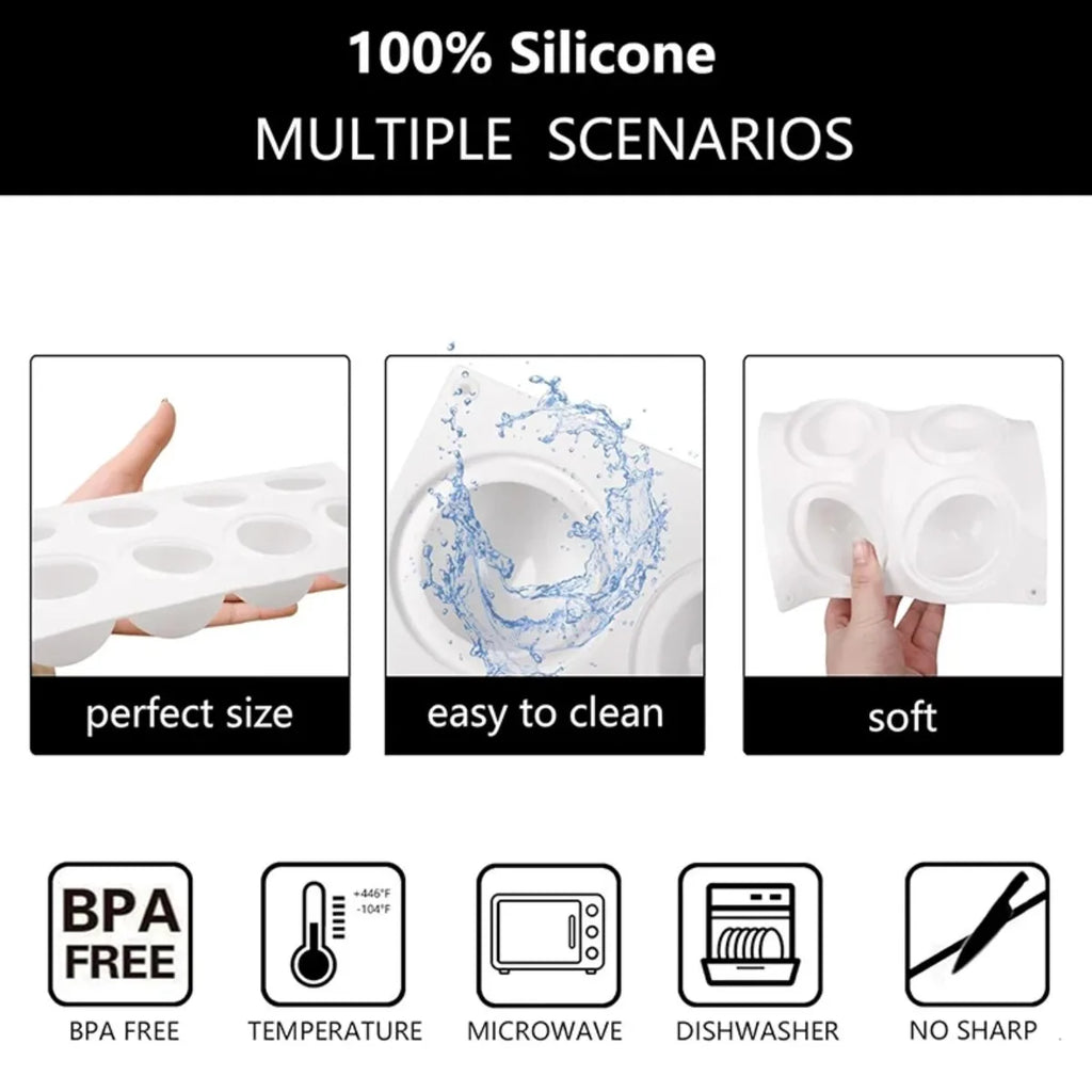 8-Cavity Round Silicone Mold – Mousse, Chocolate & Desserts