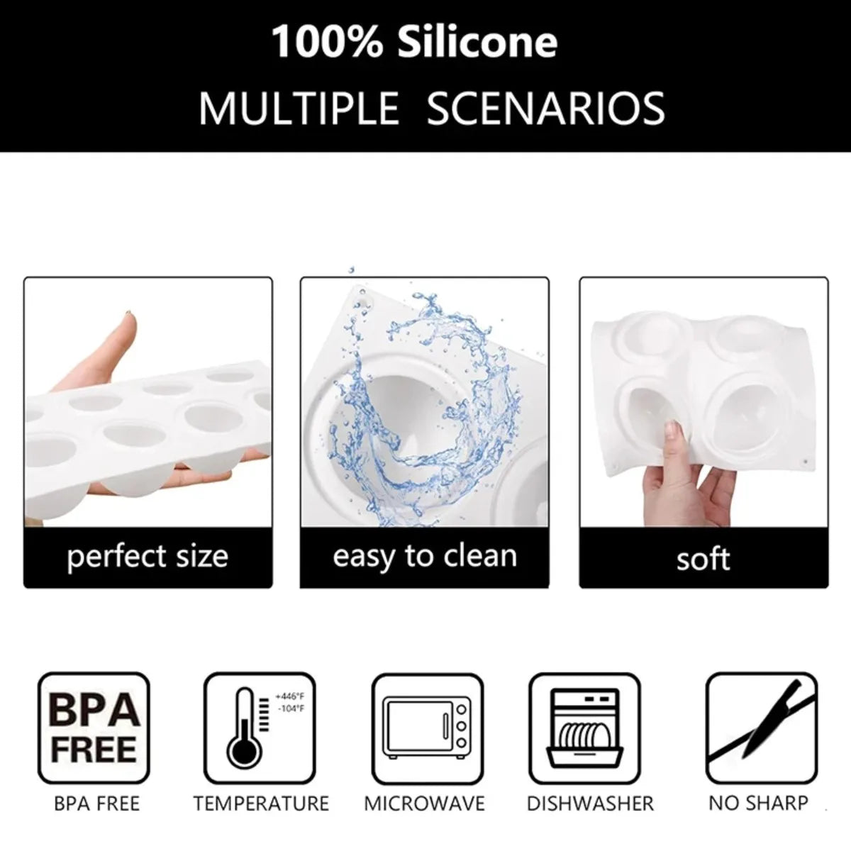 8-Cavity Round Silicone Mold – Mousse, Chocolate & Desserts