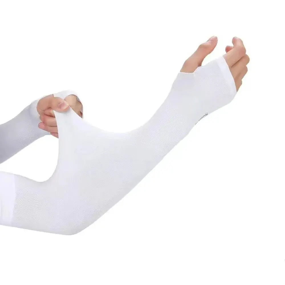 2-Pair UV Protection Ice Silk Arm Sleeves – Fingerless, Cooling UV Arm Sleeves Nixie