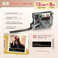 Marklife P15 Satin Ribbon for Gift Wrapping & DIY Crafts Decorative Satin Ribbon Nixie Black Sticker-Gold