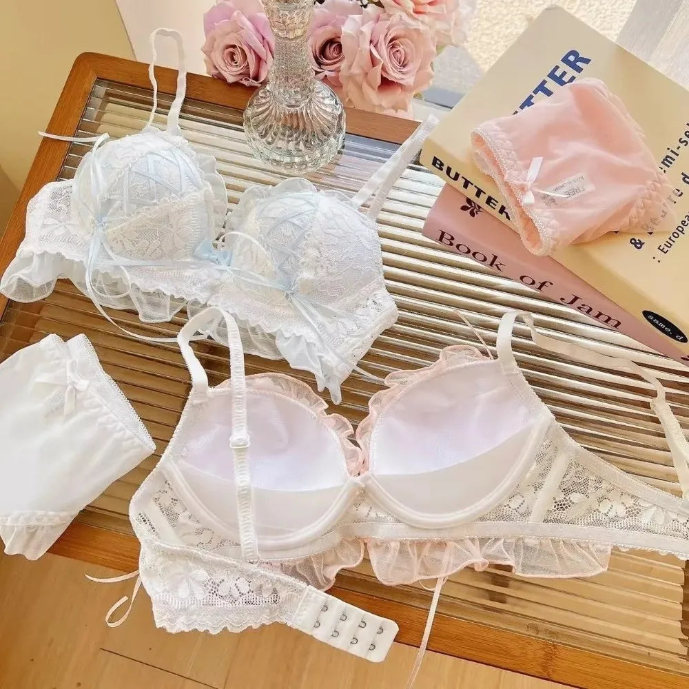 Sweet Lace Push-Up Bralette – Wire-Free Japanese Style Lingerie Lace Push-Up Bralette Nixie