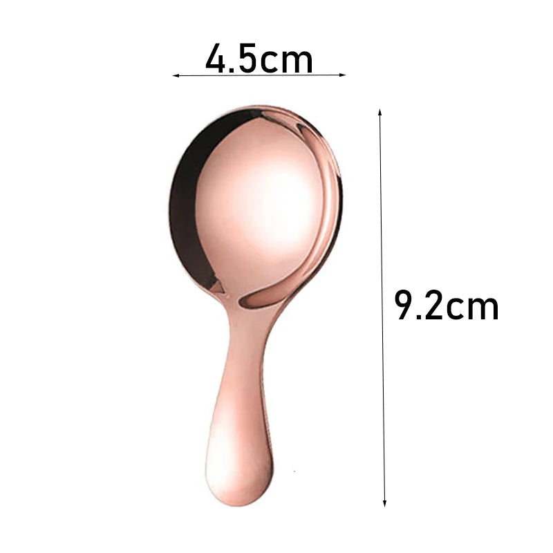 304 Stainless Steel Mini Spoon – Dessert, Tea & Ice Cream Scoop Mini Kitchen Spoon Nixie Rose Gold