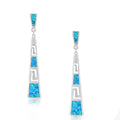 Blue Simulated Opal Glass Vintage Stud Earrings with Zircon Stud Earrings Nixie Blue