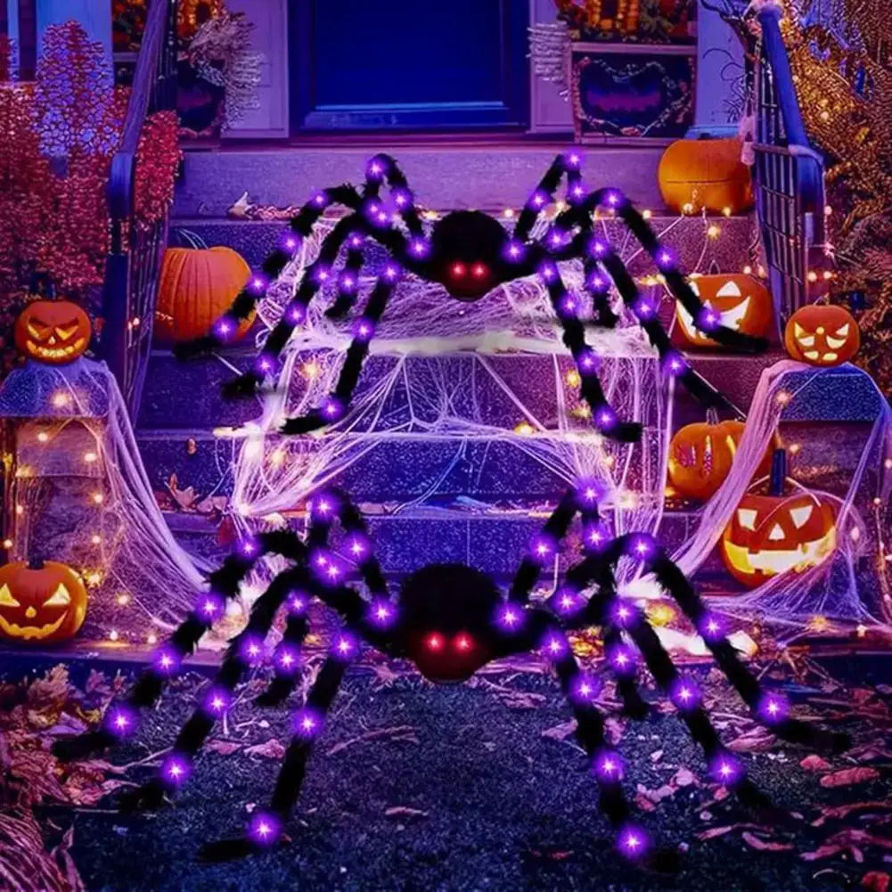 250 LED Spider Web Lights w/ Remote – Halloween Yard Decor Halloween LED Decoration Nixie