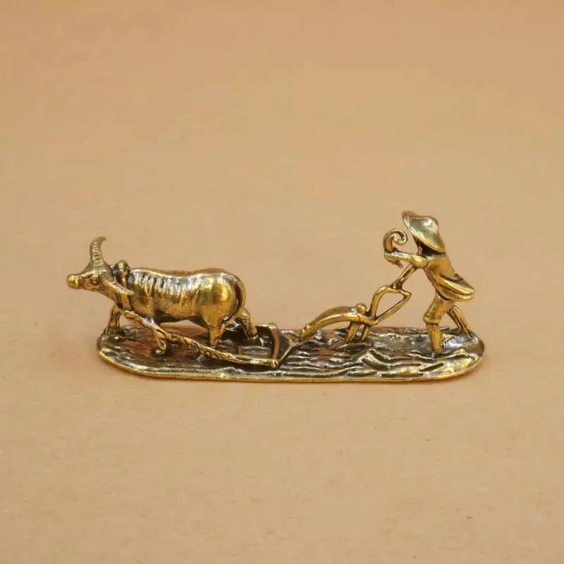 Vintage Iron Mini Figurine Tea Table Ornament | Chinese Folk Art