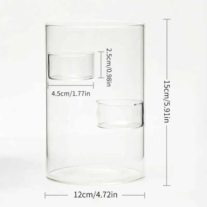 Glass Cylinder Candle Holder for Tea Light | Elegant Decor Glass Candle Holder Nixie
