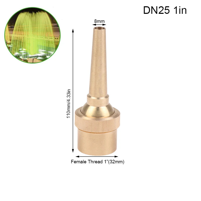 Copper Straight Jet Fountain Nozzle 1/2" 3/4" 1" Female Thread Fountain Nozzle Nixie C