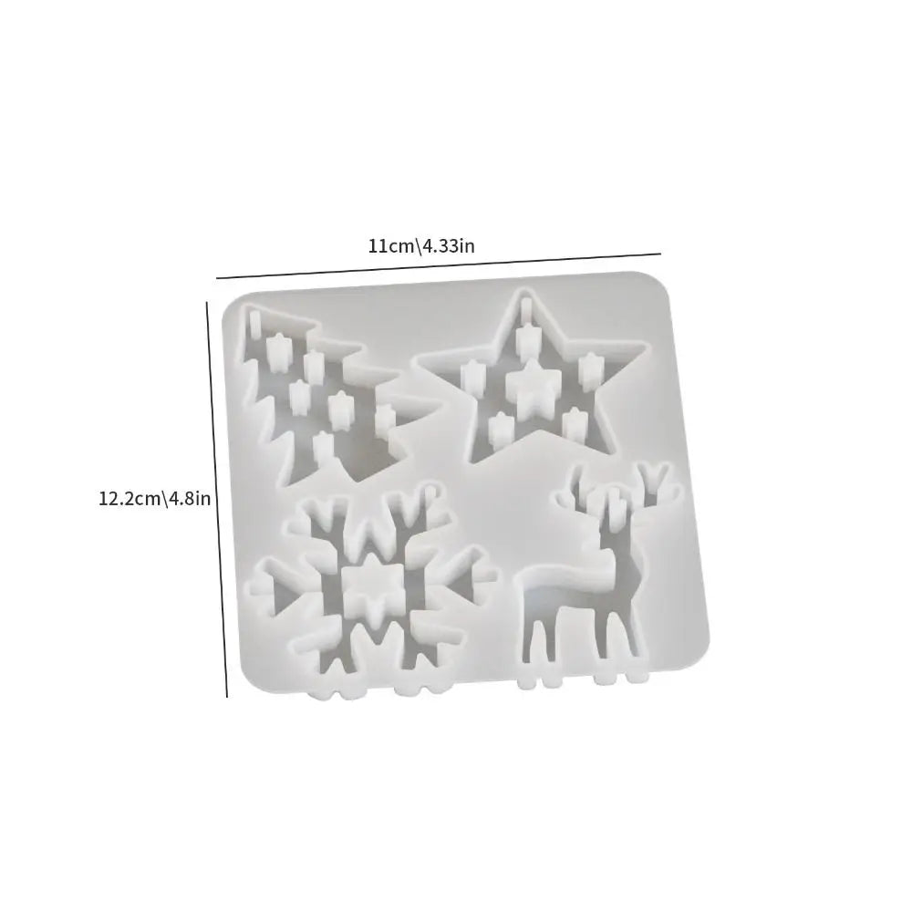 Christmas Silicone Mold – Elk, Snowflake & Tree Resin Mould Silicone Craft Mold Nixie