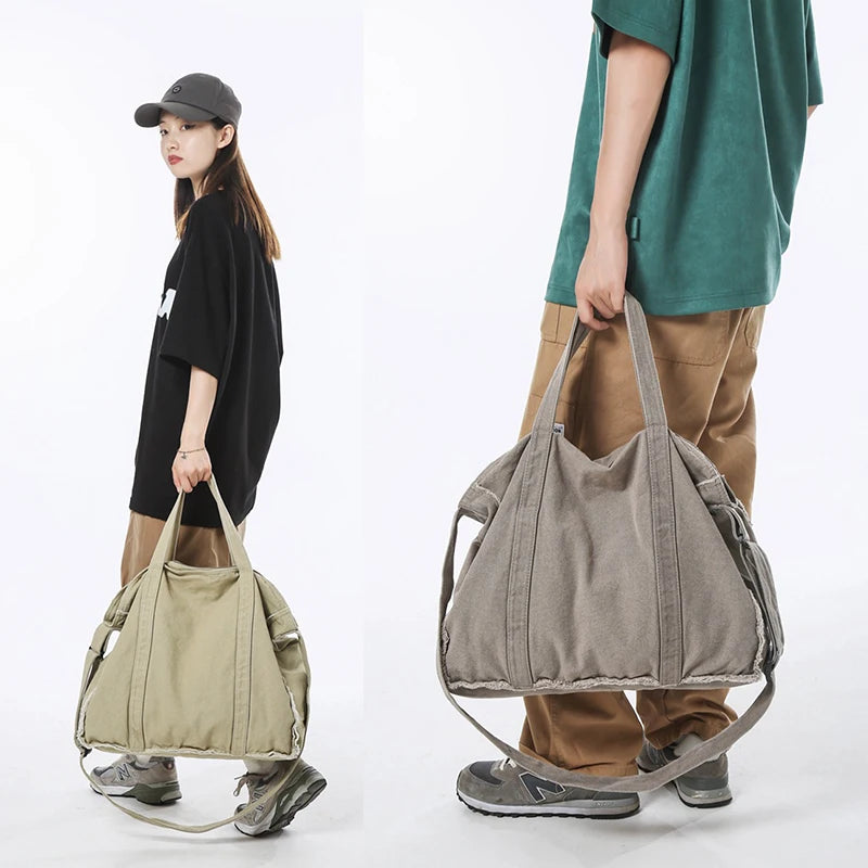 Large Canvas Hobo Bag – Unisex Crossbody & Shoulder Tote Canvas Shoulder Bag Nixie